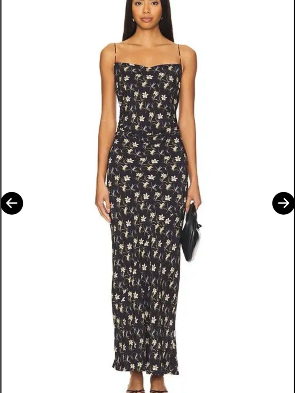 Faithfull the Brand Blue and Cream Floral Clara Maxi Dress